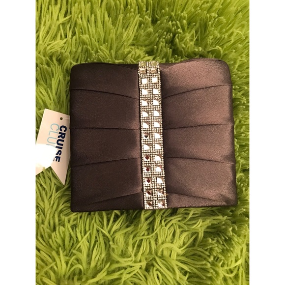 Rhinestone Satin Evening Bag - Picture 1 of 6